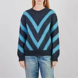 Sandro Chevron Blue Sweater size 1